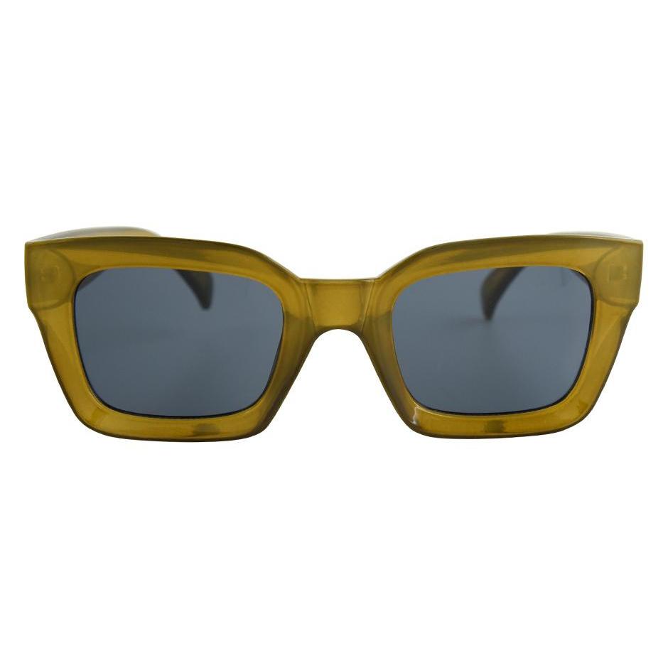 Thick army green rectangle glasses