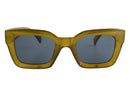 Thick army green rectangle glasses