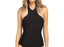 Black high neck one piece