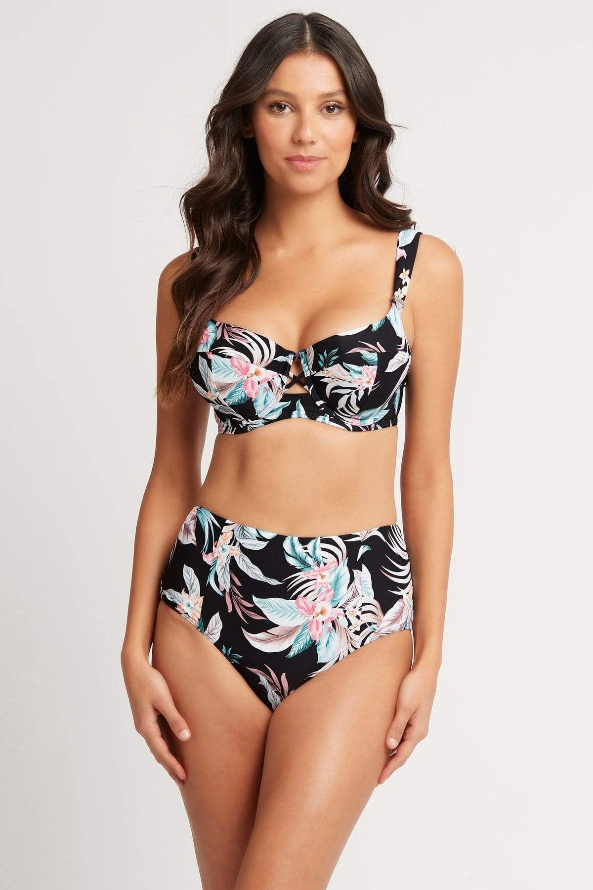 Tropical Print Underwire Bikini Top