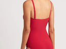Red Supportive Full Coverage One Piece