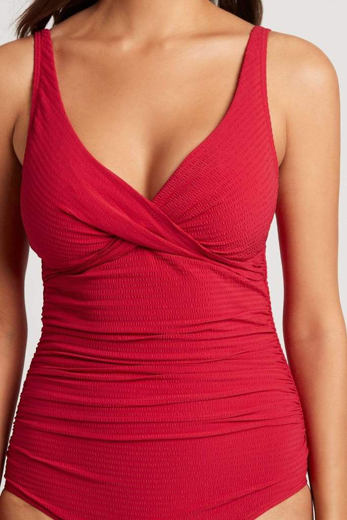 Red Supportive Full Coverage One Piece