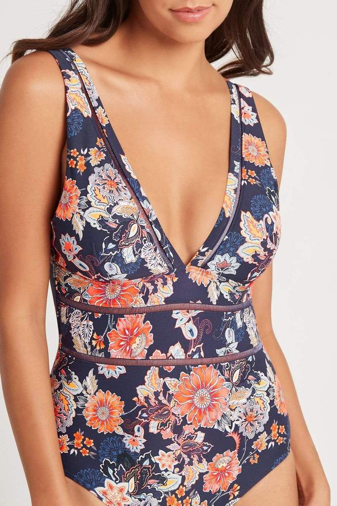 Colorful Floral Print Supportive One Piece
