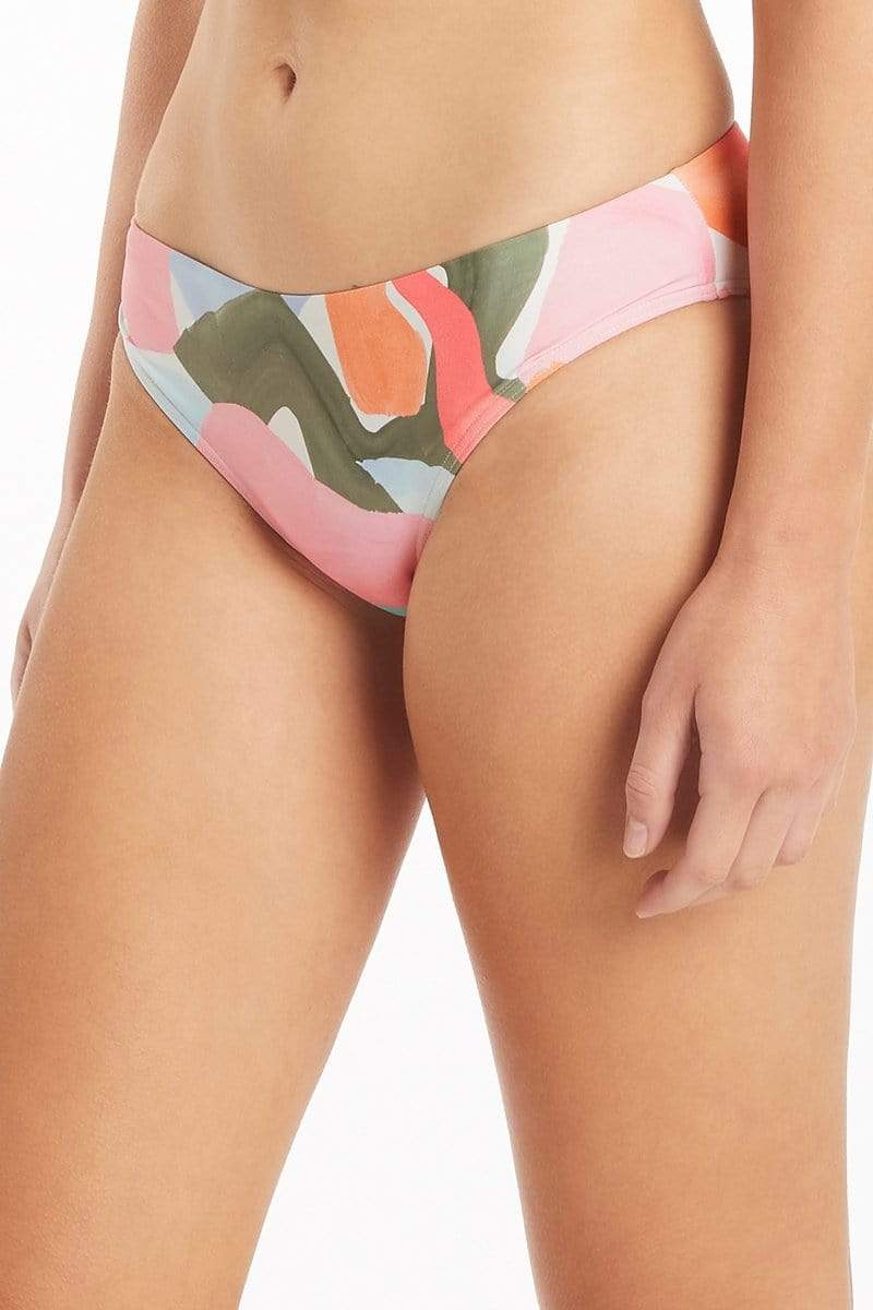 Printed Mid Rise Bikini Bottom