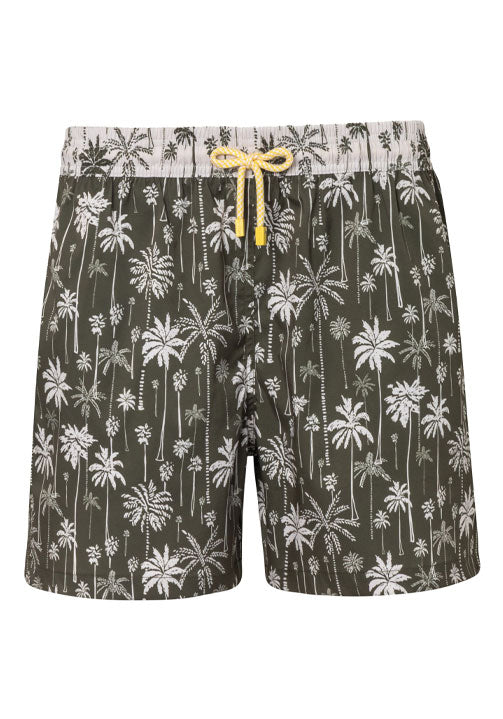 palm tree print swim trunks 