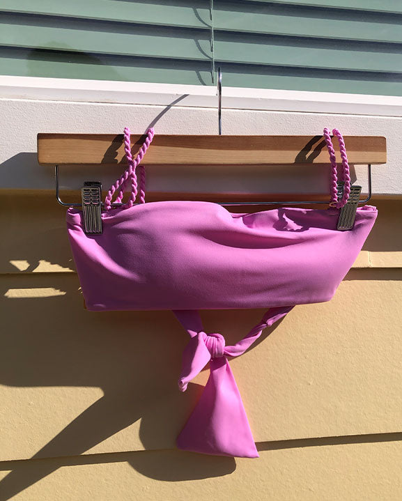 light pink bandeau bikini top