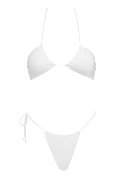 White Halter Bikini Top