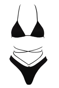 Black Criss Cross Bikini Bottom 