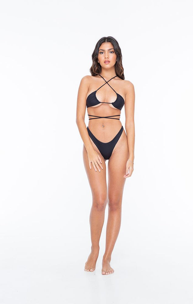 Multicolor Abstract Print Halter Bikini Top – Xandra Swimwear