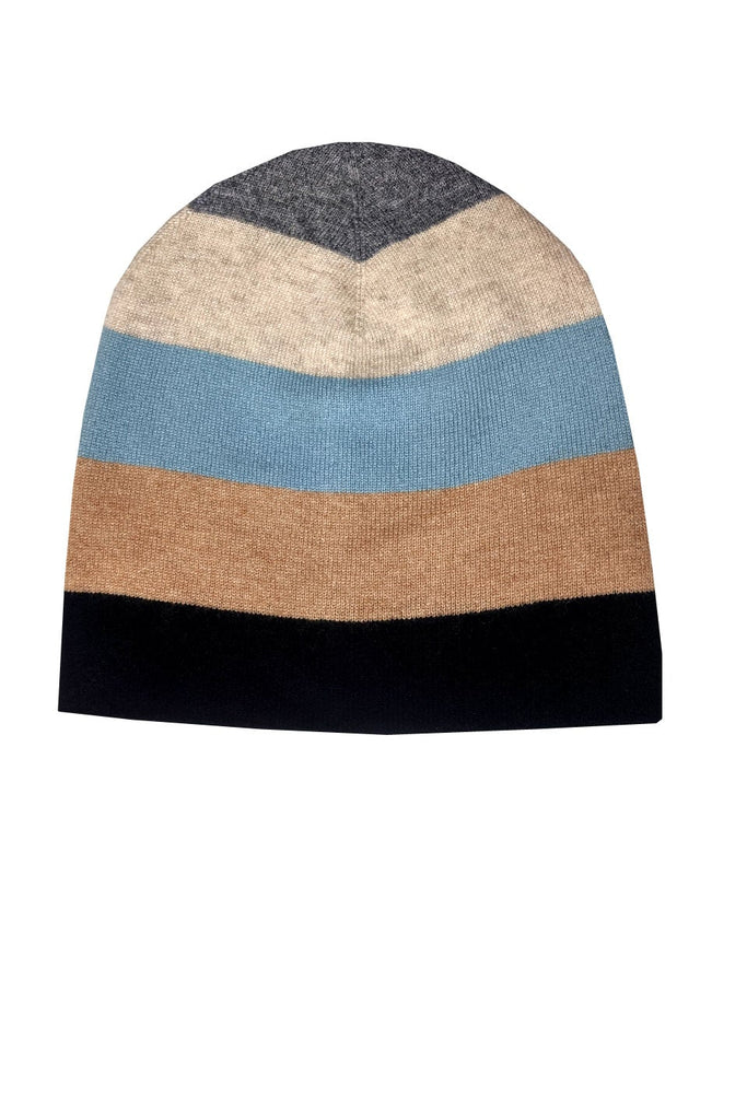 striped cashmere beanie 