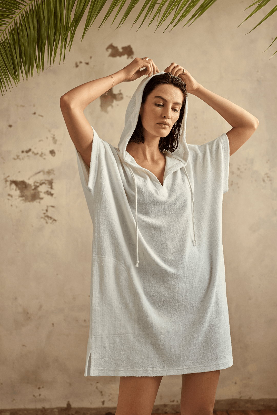 White Terry Beach Poncho 