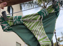 abstract leaf print green bikini bottoms 