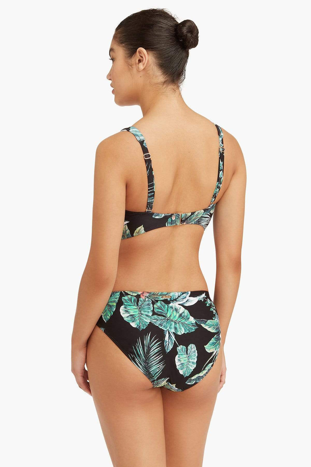 Tropical Print Cross Front Bikini Top