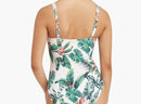 Tropical Print Twist Front One Piece 