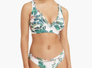 White Tropical Print Bikini Top