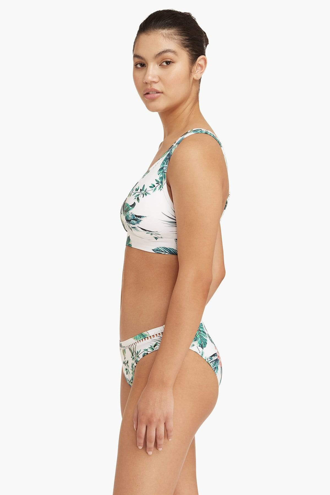 Tropical Print Full Coverage Bikini Bottom