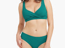 Green Textured Full Coverage Bikini Bottom