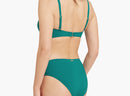 Green Textured Full Coverage Bikini Bottom