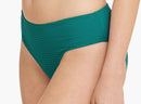 Green Textured Full Coverage Bikini Bottom