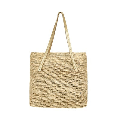 Gold Fleck Crochet Tote Bag