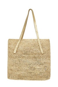 Gold Fleck Crochet Tote Bag