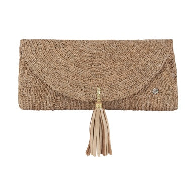 Tasseled Silver Fleck Clutch