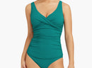 Bright Textured Cross Front Tankini Top