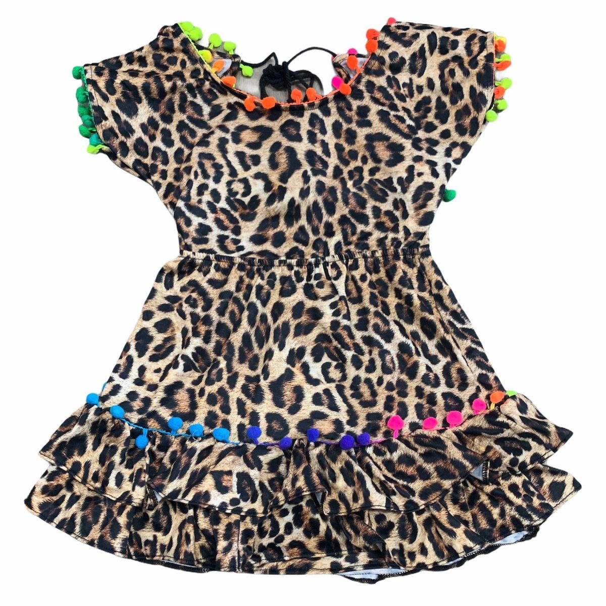 Ruffled Leopard Print Kid's Dress