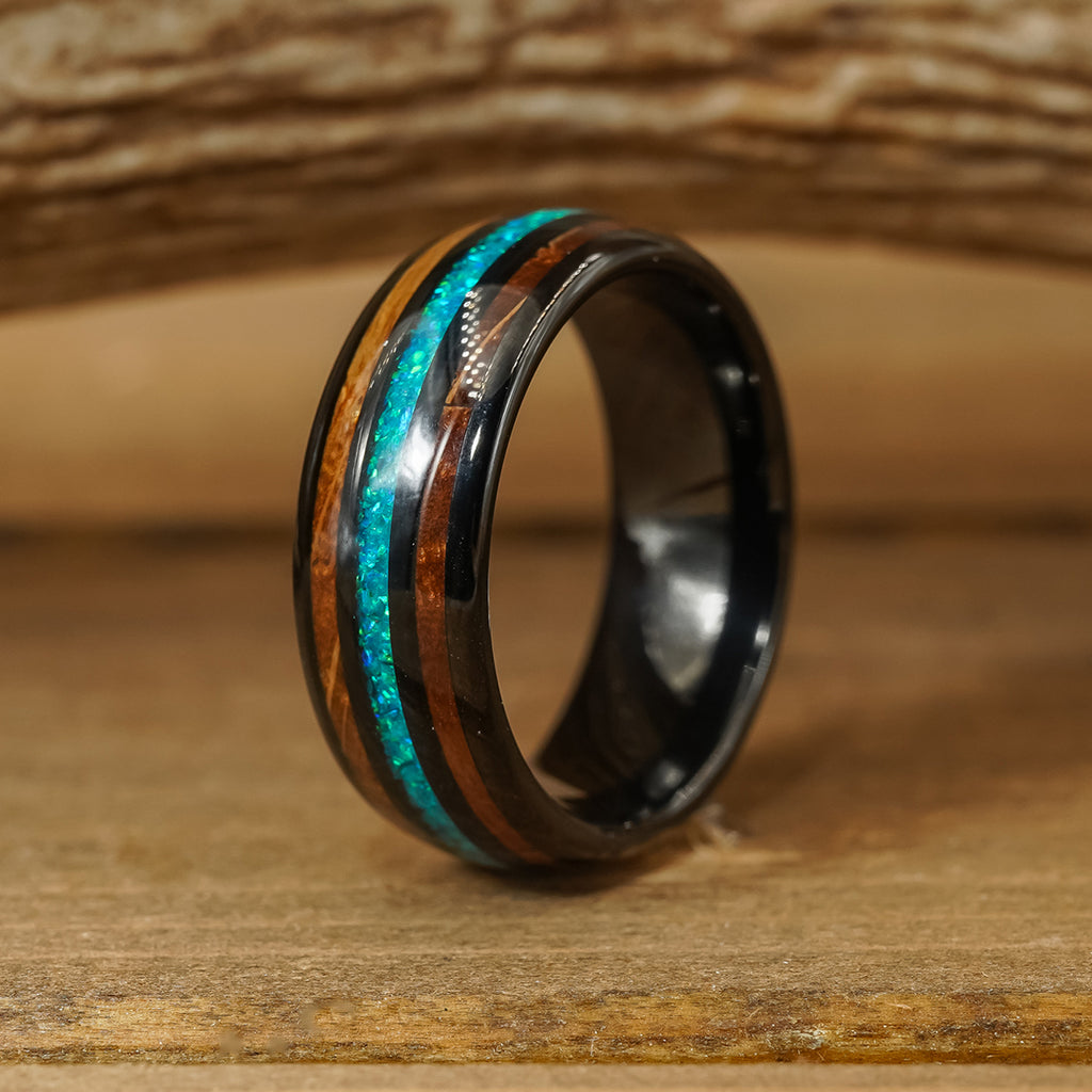 Men's Wood & Whiskey Barrel Rings