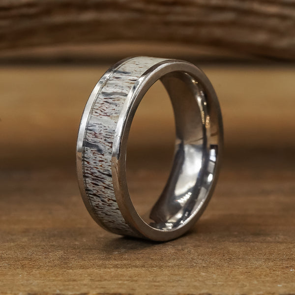 The Sedona | 6mm Titanium All Natural Antler Ring