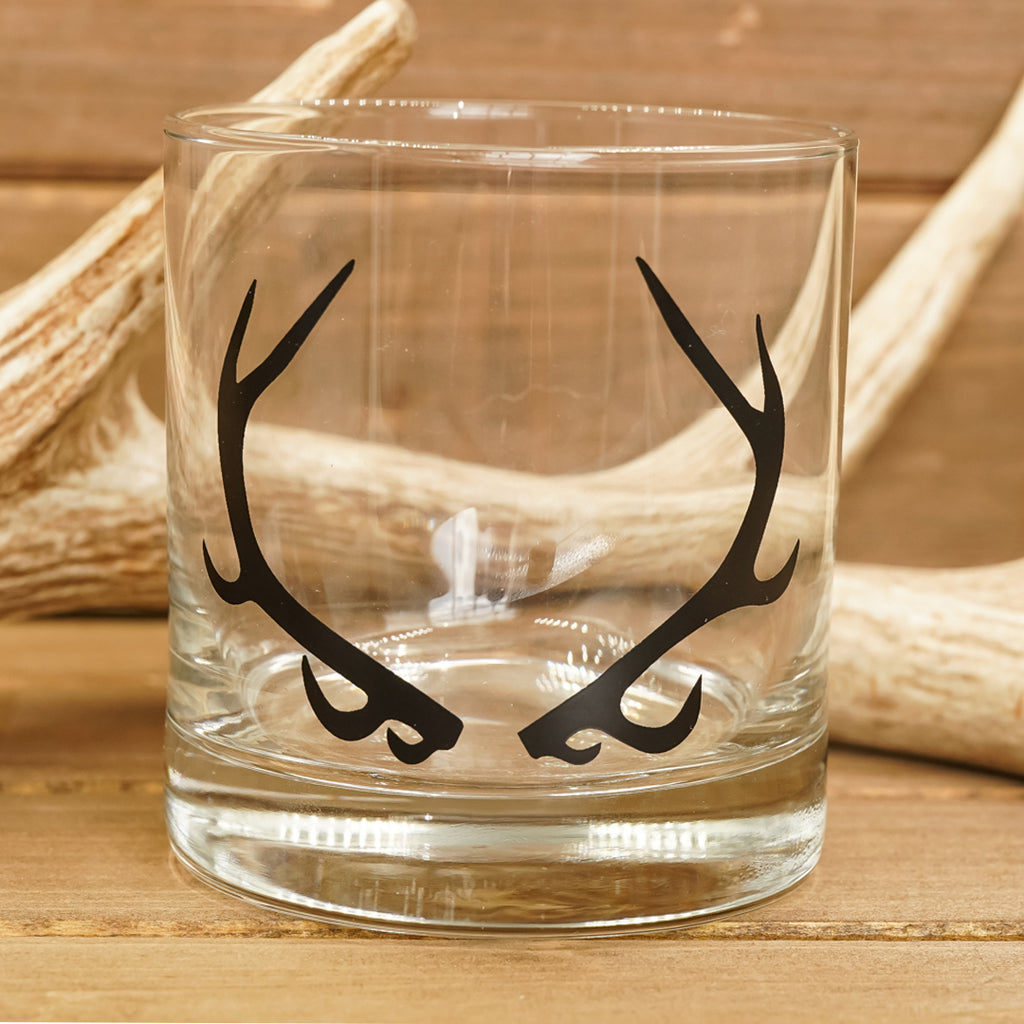 Deep Carved Antler Stemless Wine Glasses