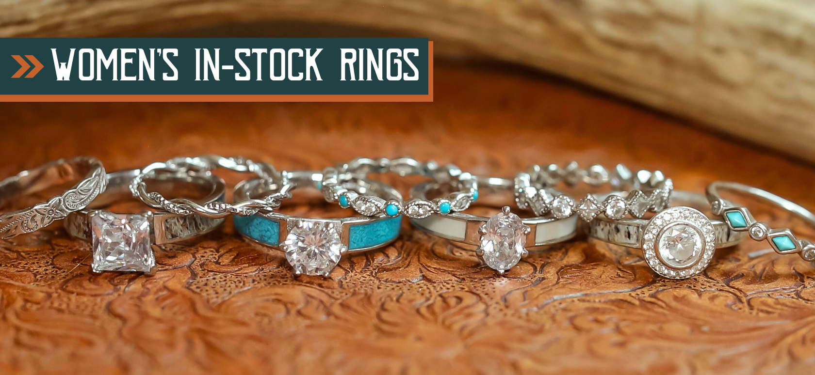 Genuine Turquoise and White Gold Wedding Band, Cowgirl Ring, Western W –  Cowboy Specialist