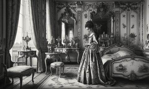 robe de chambre femme ancienne époque baroque