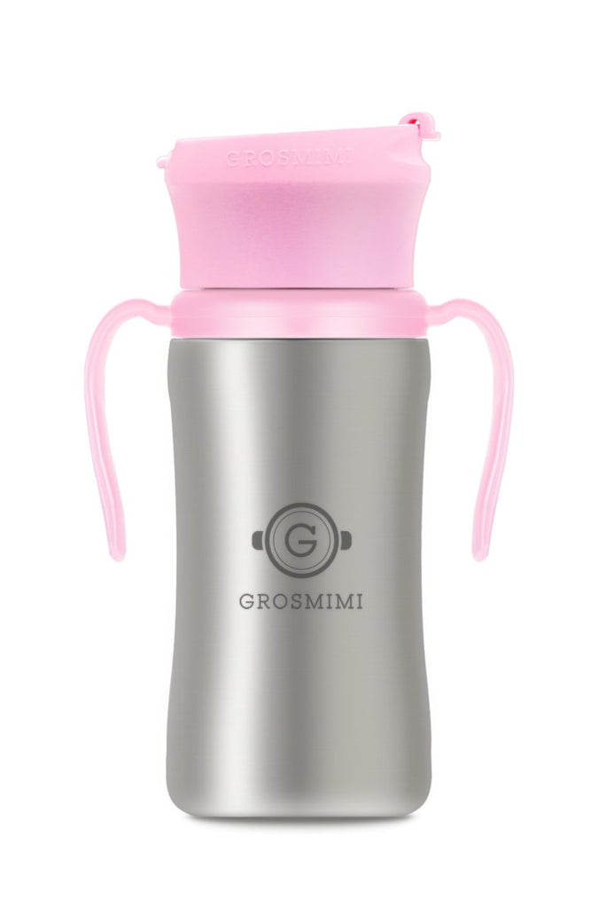 Grosmimi 10oz Stainless Steel Sippy Cup with Straw France