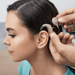 Cochlear implant shown on patient