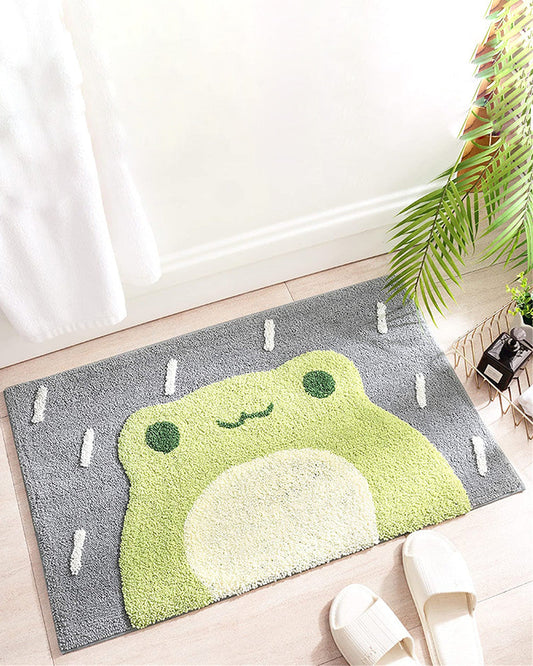 Panstar Cute Bath Mat Non Slip Frog Bath Rug for Bathroom, Luxury Absorbent  Bathroom Mats, Fun Animal Shaped Shaggy Shower Rugs Washable Bathroom