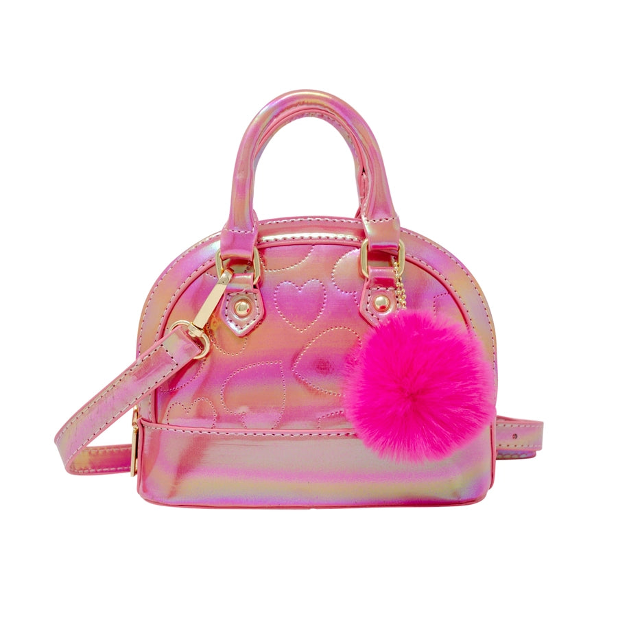 Hot Pink Dotted Moon Bag