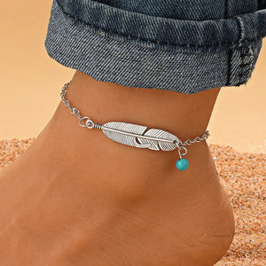 Feather Anklet - the boho hippie hut