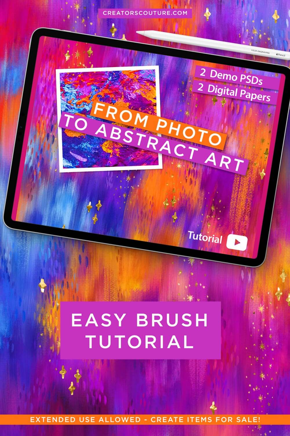 abstract digital art tutorial from photograph to artwork with photoshop brushes