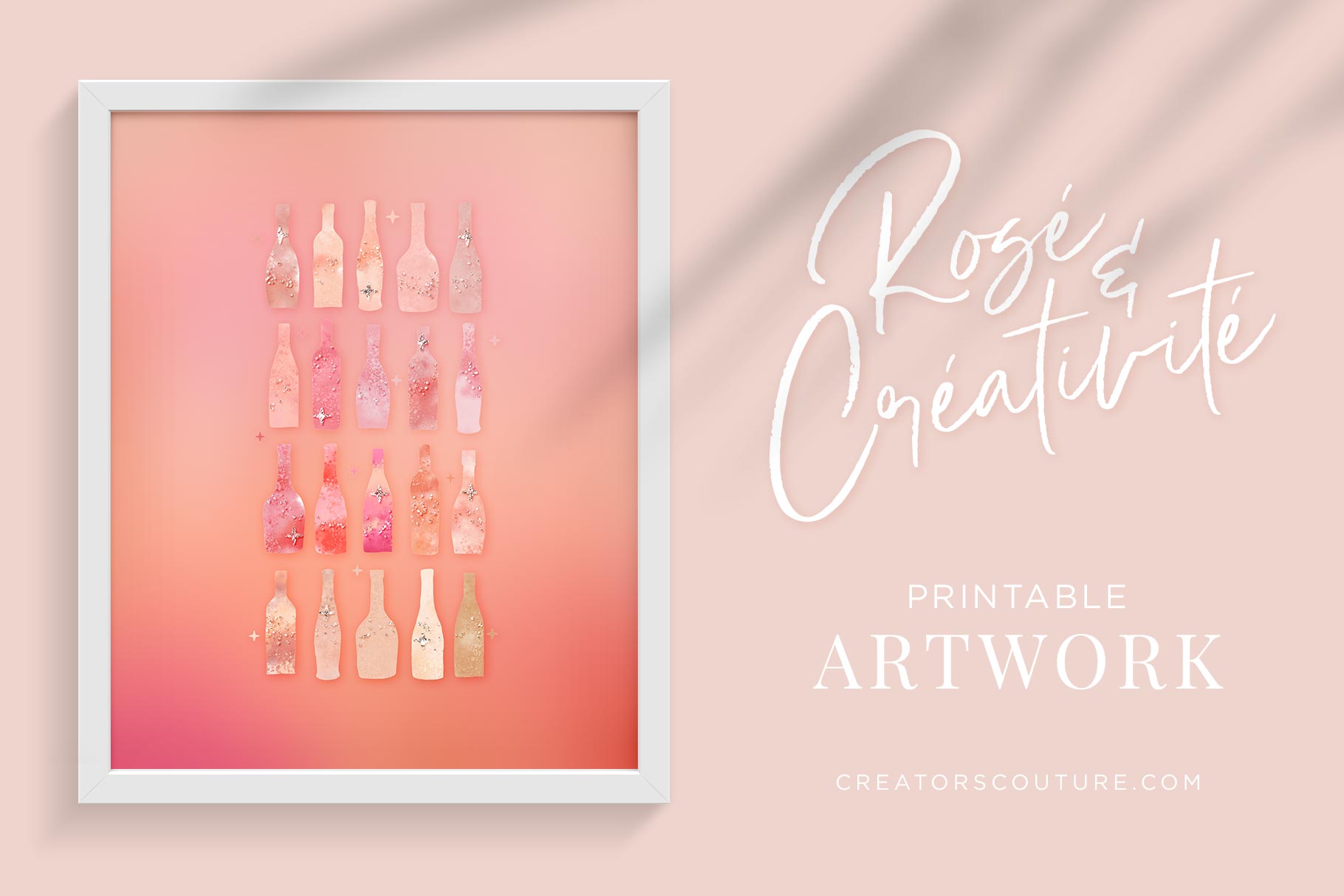 free printable rosé inspired artwork for wine lovers