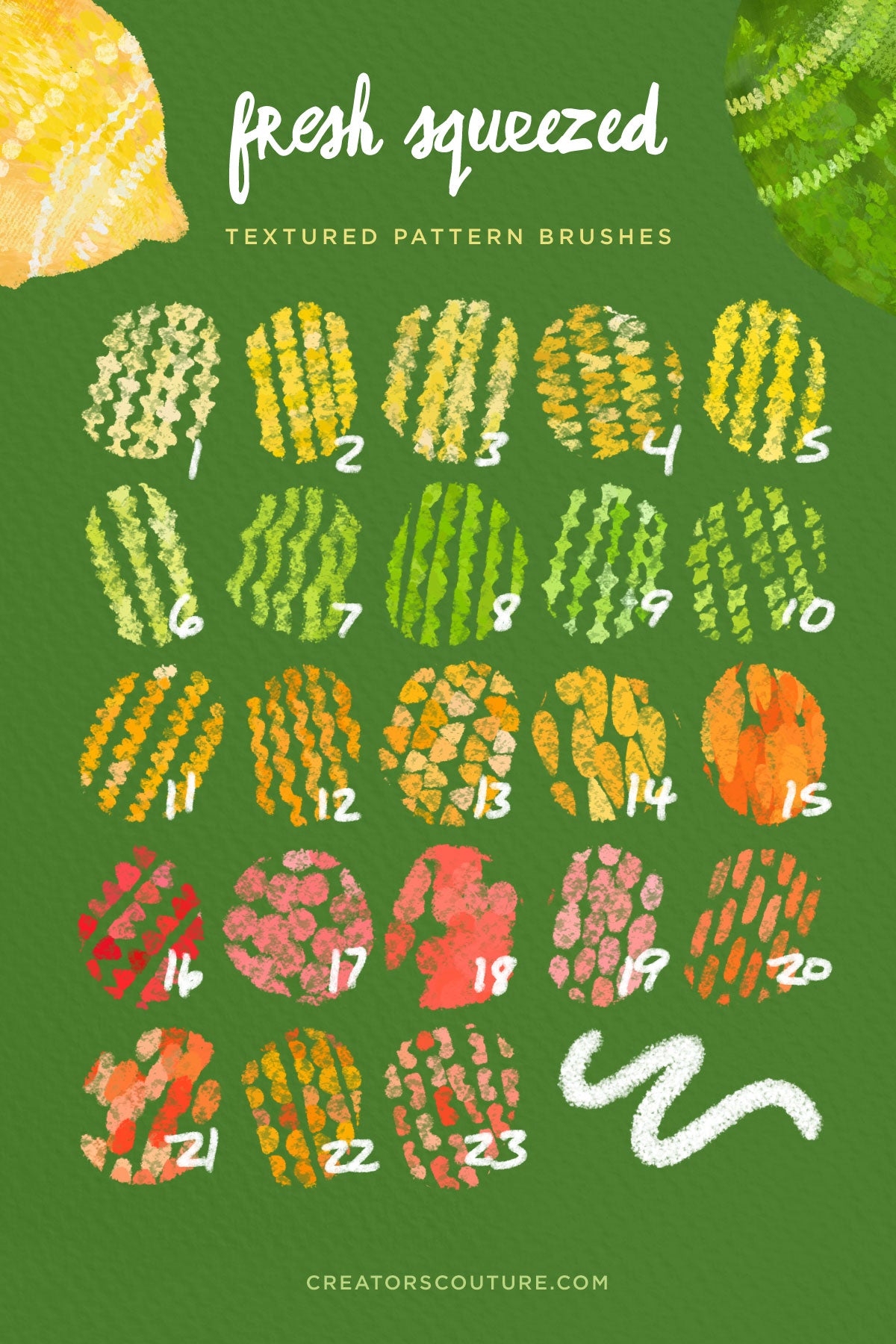 citrus pattern brushes