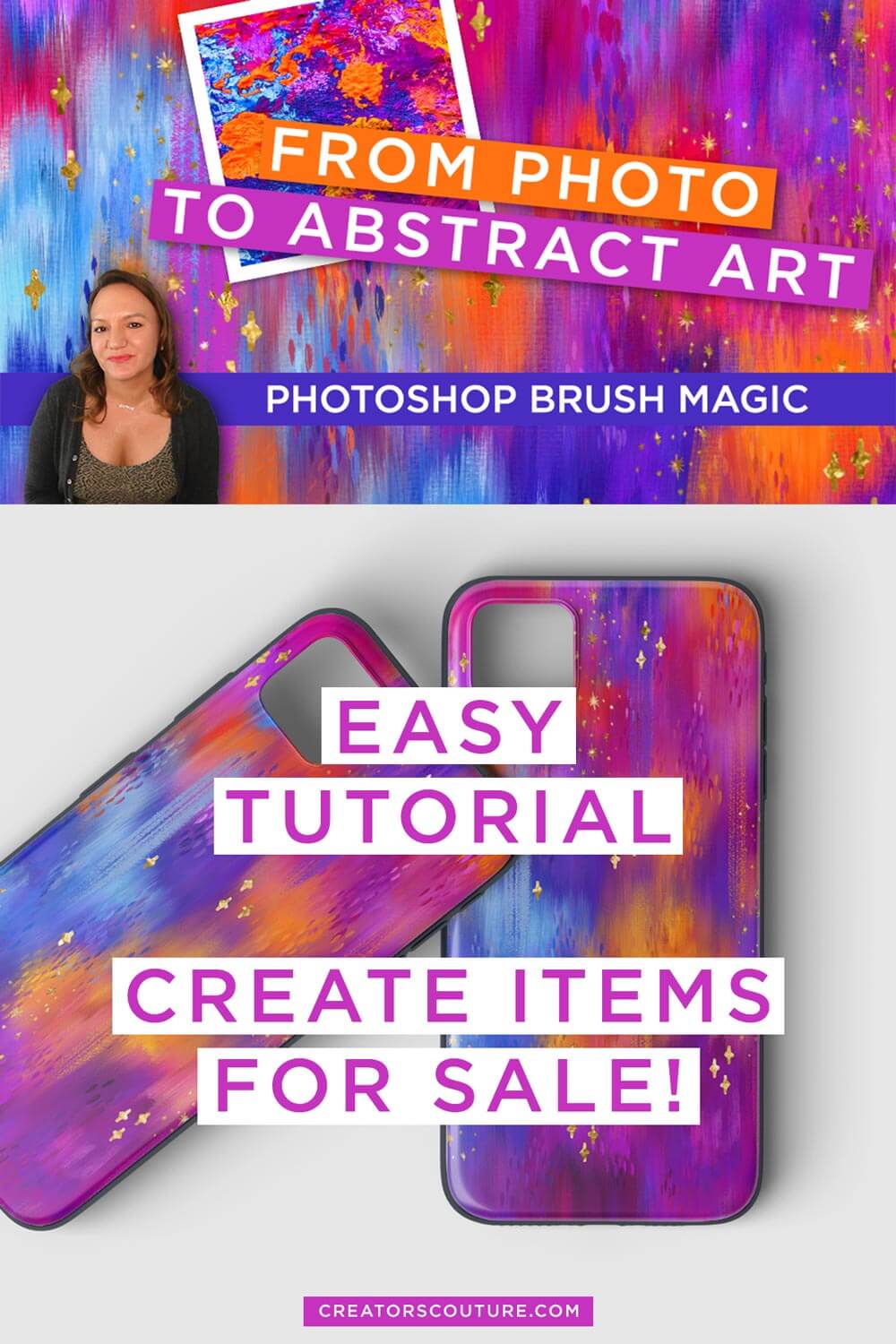 painted abstract art tutorial, create phone cases for sale