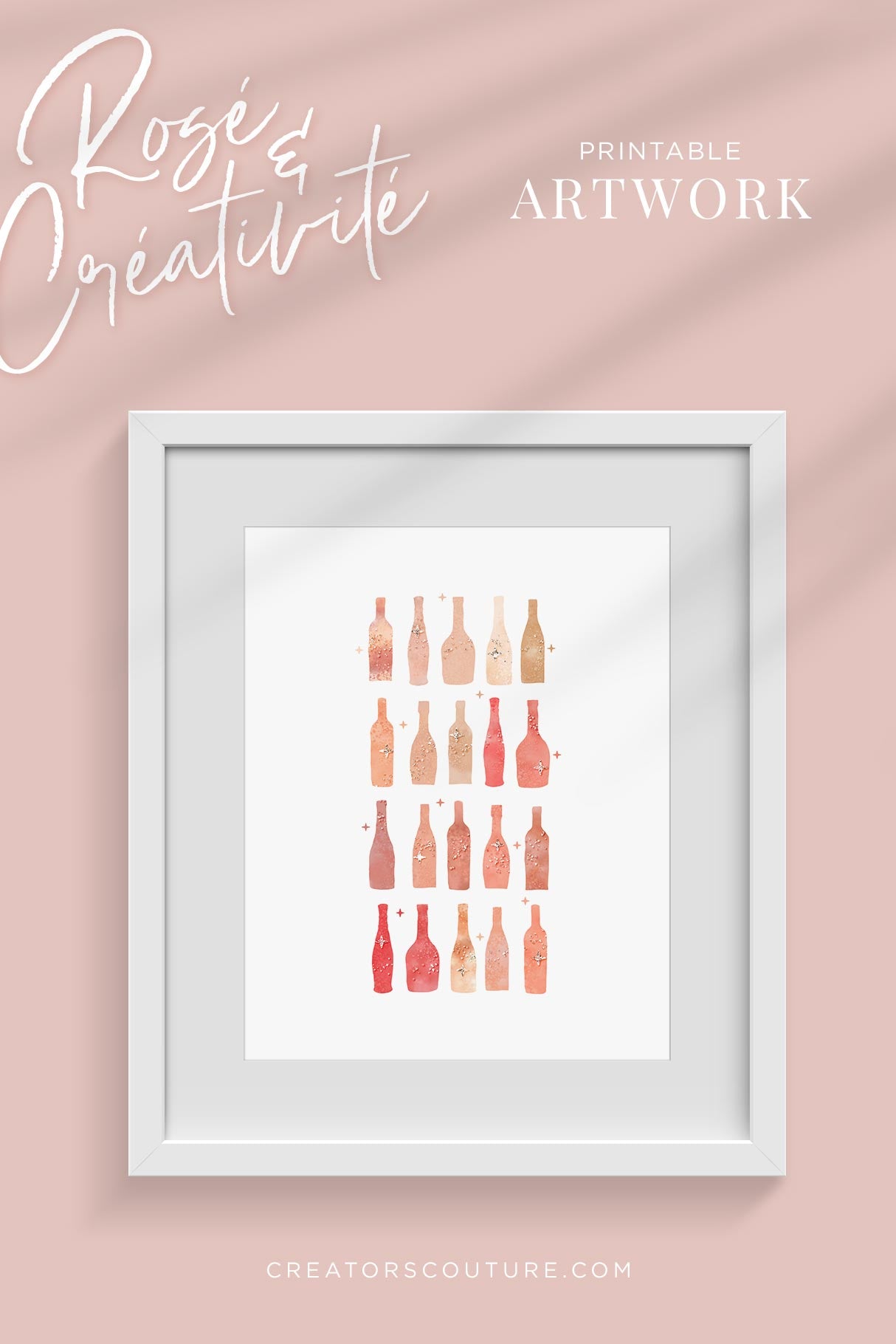 FREE rosé inspired printable wine lover artwork