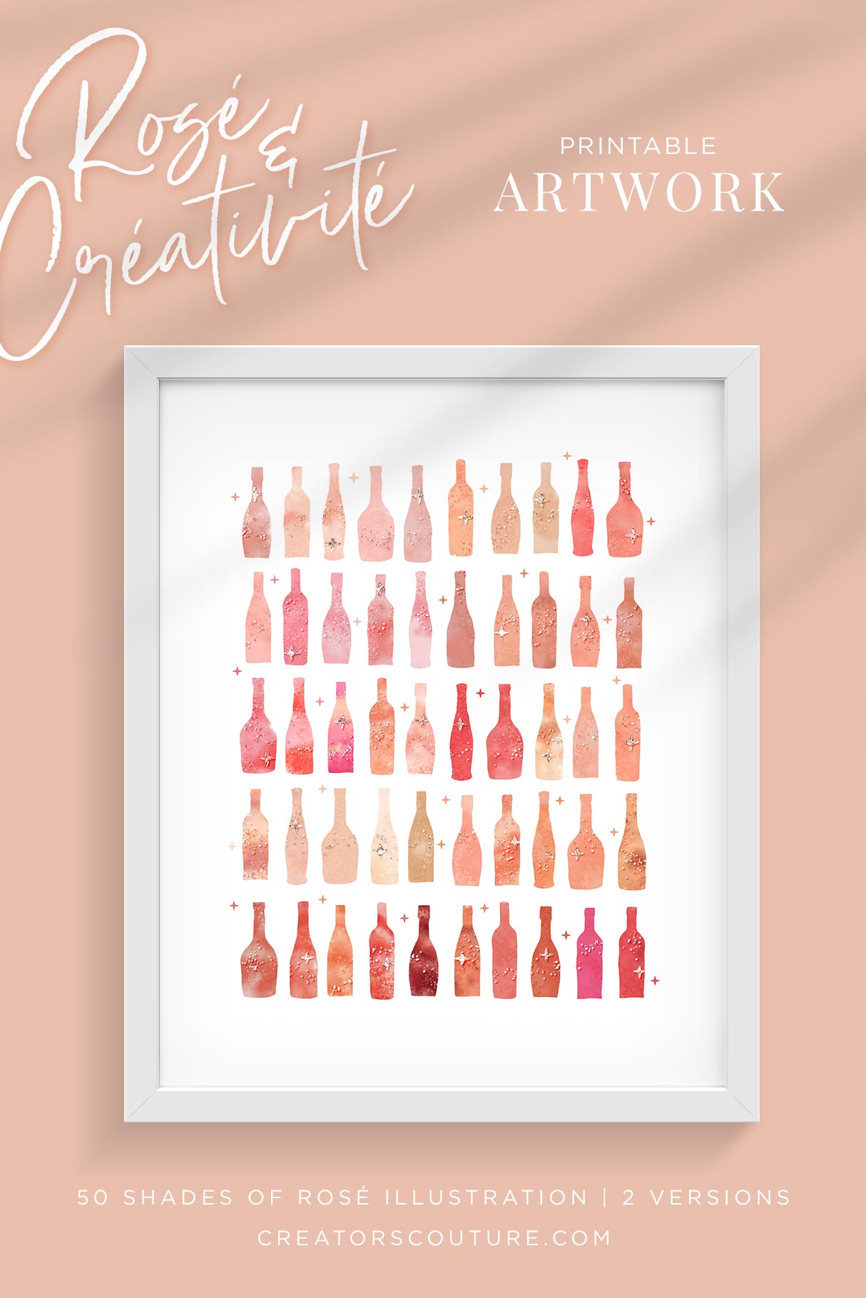 FREE rosé inspired printable wine lover artwork