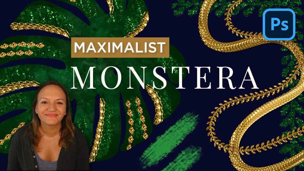 tutorial preview cover - luxurious emerald monstera leaf illustration with gold accents 