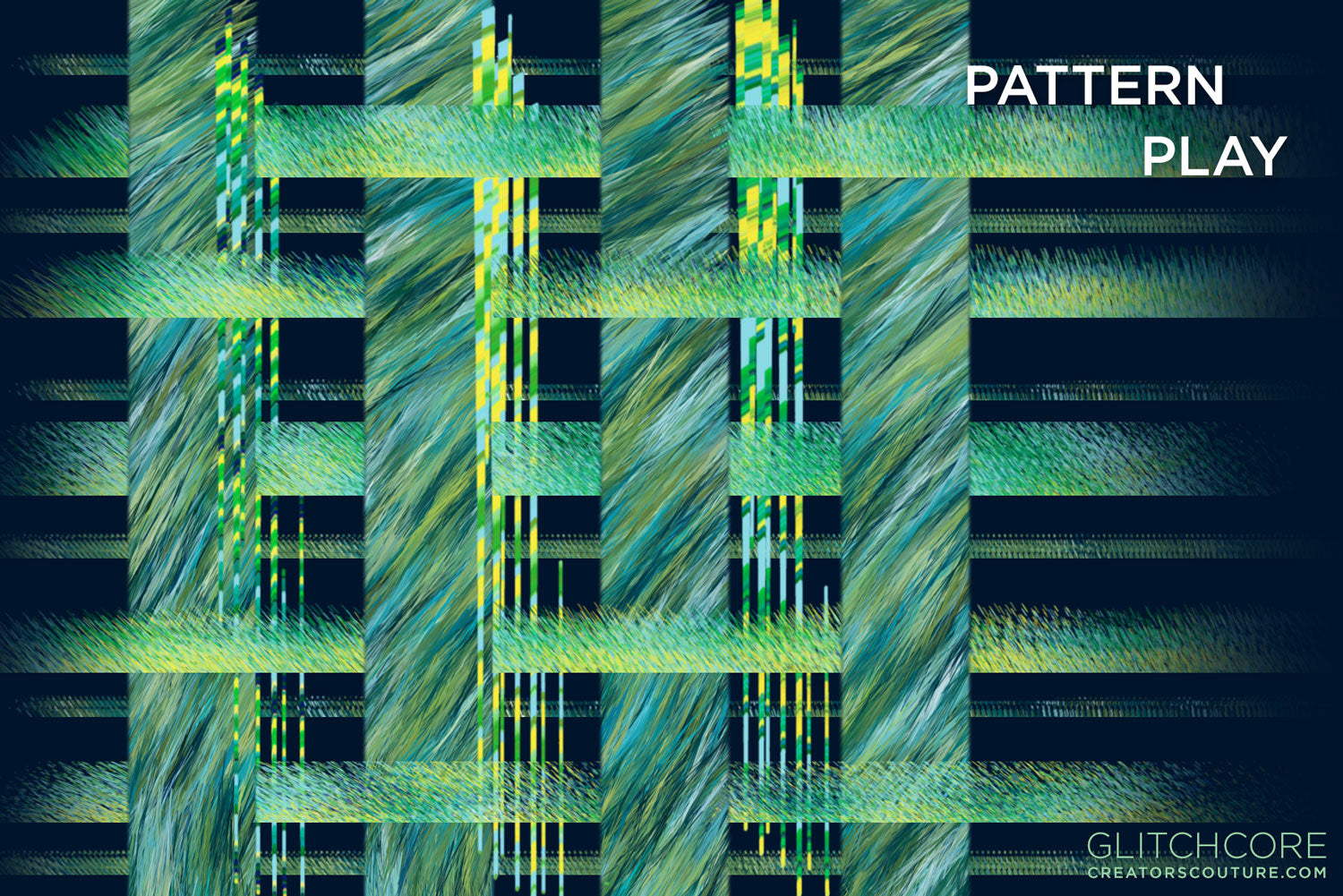 glitchcore photoshop brushes, plaid pattern sample