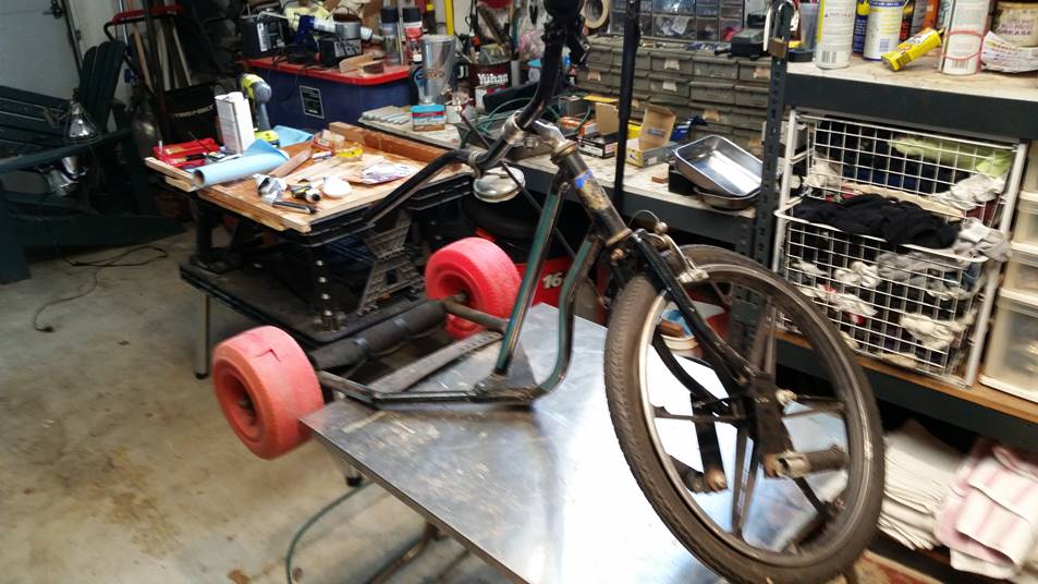 The first drift trike before Marty's renovation.