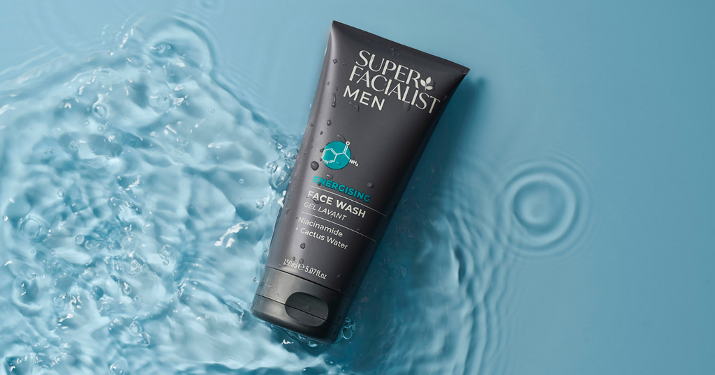 super facialist men energising face wash in water