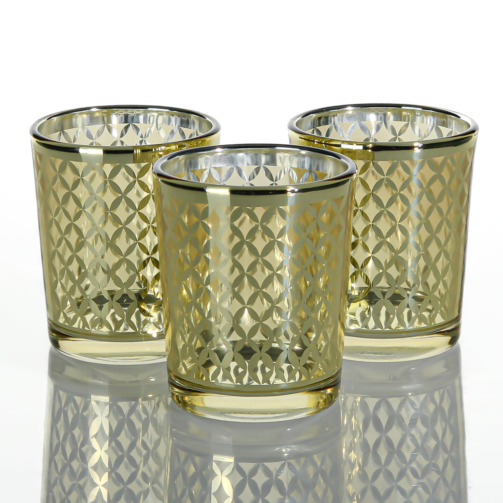Richland Gold Lattice Glass Holder - Small Set of 72