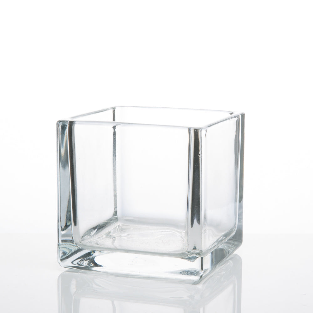 Richland Square Glass Cube Vase 4" Set of 12